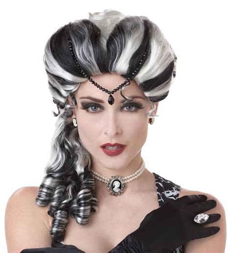 Bride Of Frankenstein Black White Tall Curly Synthetic Costume Wig