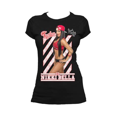 Wwe Nikki Bella Logo Fearless Pose Official Womens T Shirt Black