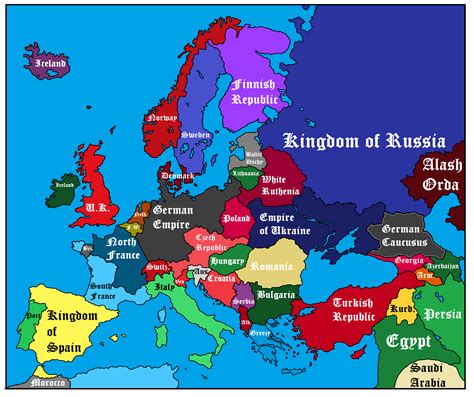 Map Of Europe From Kaissreich Game Rimaginarymaps