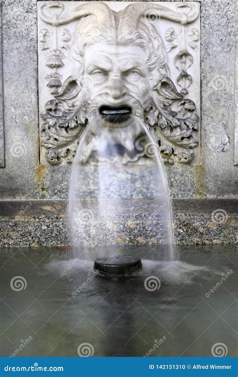 Zürich Rebecca Fountain the Head of a Faun Stock Photo Image of