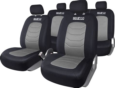 Set Completo Coprisedili Auto Universali Nero E Grigio Righe Sparco Ebay