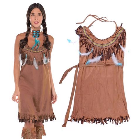 adult pocahontas princess indian maiden costume powhatan tribal native american fancy dress