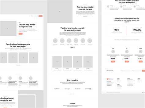 Sections Wireframe Kit By Pixsellz On Dribbble