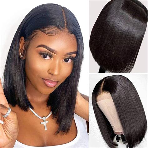 Bob Wigs 12 Inch Human Hair 13x4 Transparent Lace Front Etsy