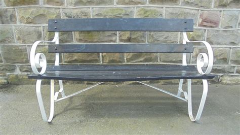 Antiques Atlas Antique Wrought Iron And Slatted Wood Garden Bench