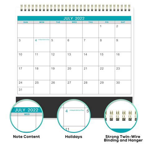 2022 Desk Calendar 12 Month Desk Wall Calendar 2022 10 X 83