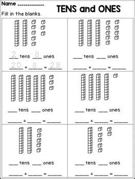 You can even use this area for adding on. Place Value Worksheets for First Grade TENS AND ONES | Place value worksheets, Tens, ones, Place ...