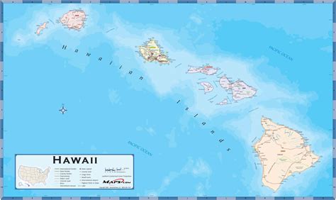 Hawaii Counties Wall Map By Mapsales