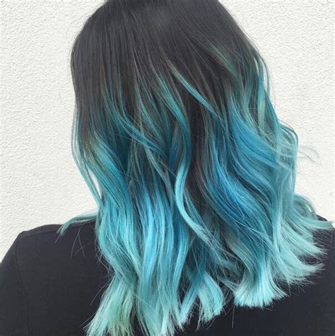 Styled By Reghan On Our Receptionist Karalyn Blue Ombre Hair Teal