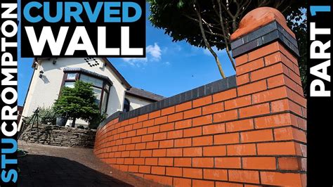 Bricklaying Curved Garden Wall Part 1 Youtube