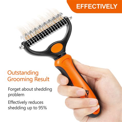 Double Sided Undercoat Rake Brush And Stainless Steel Shedding Comb For