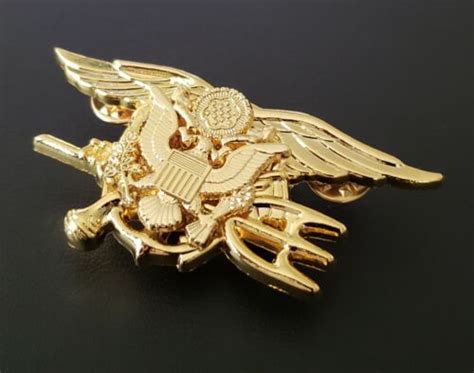 Us Navy Seals Special Warfare Seal Team Dreizack Abzeichen American Eagle Gold Pin Ebay