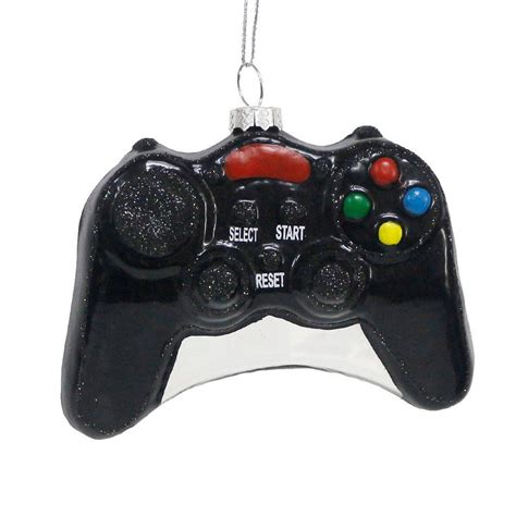 Video Game Controller Glass Christmas Ornament Wondershop Black