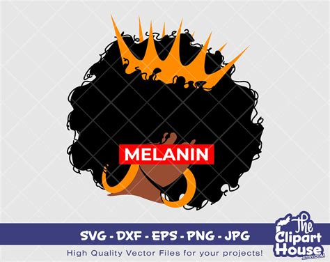 Melanin Queen 2 Digital Svg Dxf Eps Png  Etsy
