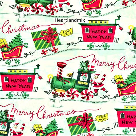 Printable Christmas Wrapping Paper Digital Download Train Etsy Denmark