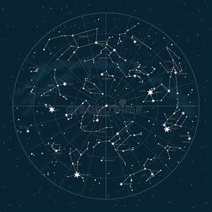 Northern Hemisphere Star Map Of Vector Constellations Stock Vector