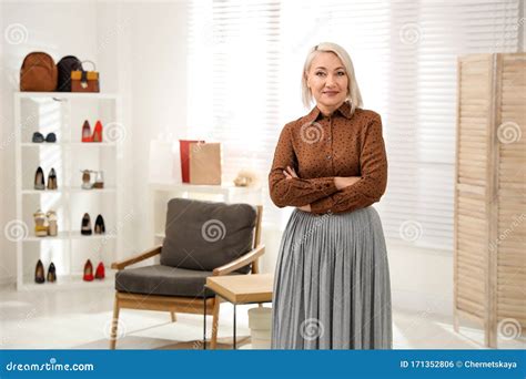 Female Business Owner In Boutique Stock Photo Image Of Business