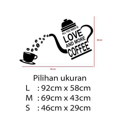 Jual Stiker Unik Dinding Kaca Rumah Cafe Wall Sticker Love And Coffee Shopee Indonesia