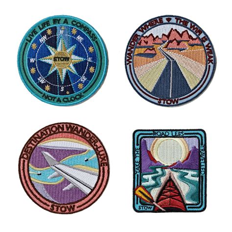 Adhesive Embroidered Travel Patch Travel Patches Leather Travel