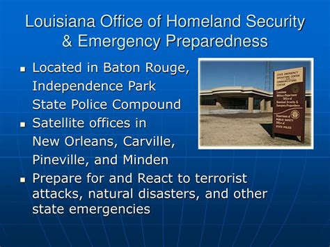 Ppt Louisiana Homeland Security And Emergency Preparedness Powerpoint