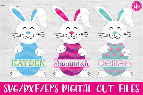 Split Easter Bunny Eggs Svg Dxf Eps Cut Files 13786 Svgs