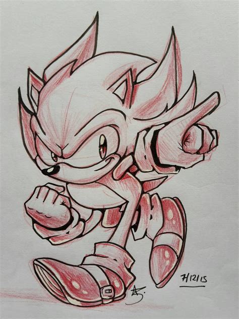Traditionnal Sketch 01 Old School Super Sonic By Thesattanasartwork
