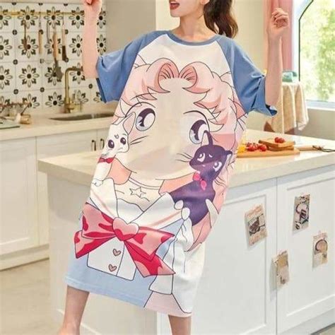 Cute Summer Sailor Moon Homewear Pajamas Dress Mk16251 Kawaiimoristore