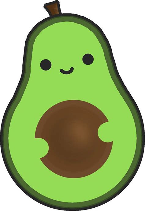 Cute Avocado Kawaii Chibi Smiley Sticker By Fennywho Cute Easy