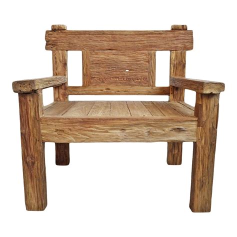 Rustic Railway Wood Arm Chair Chairish