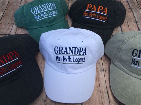 Custom Grandpa Hat Man Myth Legend Fathers Day Hat Mens