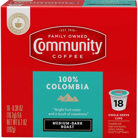 Community® Coffee 100 Colombia Medium Dark Roast Coffee Single Serve Cups 18 Ct Box Shop