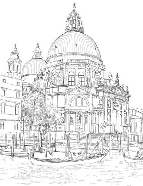 Gondolas in venice italy coloring page. Venice Coloring Book for Adults | Image coloriage ...
