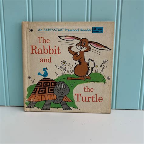 Vintage Aesop Fable Picture Book The Rabbit And The Turtle Etsy