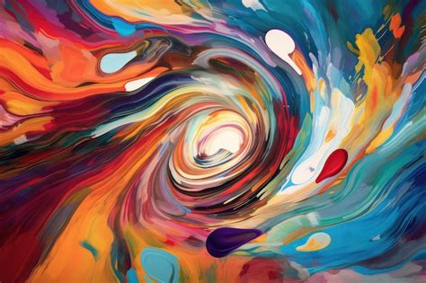Premium Ai Image Dizzying Swirl Of Colors And Shapes That Blur The