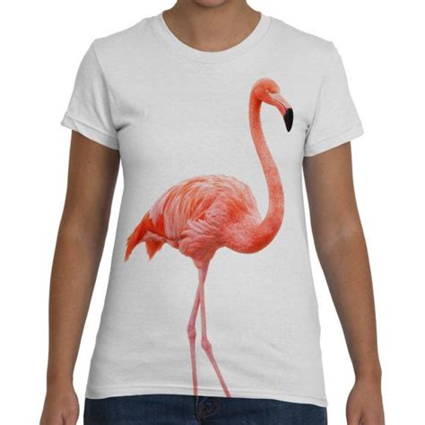 Flamingo Pink Bird Tshirt Womens Tee White Animal Mid Pink Bird Pink