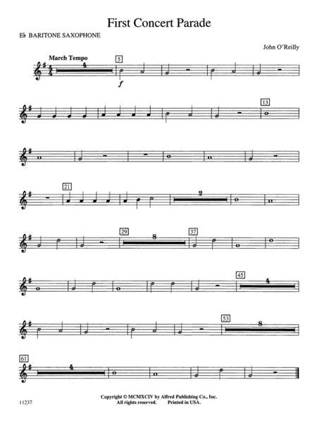 First Concert Parade E Flat Baritone Saxophone By John O Reilly Digital Sheet Music For Part