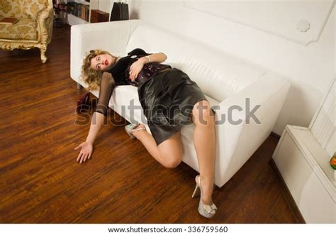 Стоковая фотография Crime Scene Simulation Strangled Woman Lying Shutterstock