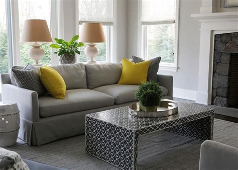 20 Grey Couch Yellow Pillows