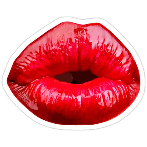 Red Sexy Lips Stickers By Leksele Redbubble