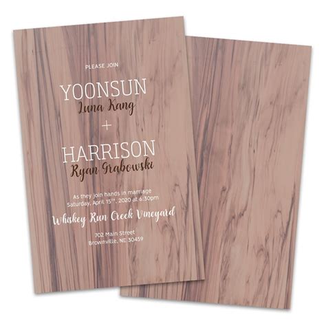 Personalized Woodgrain Wedding Invitations Walmart Com