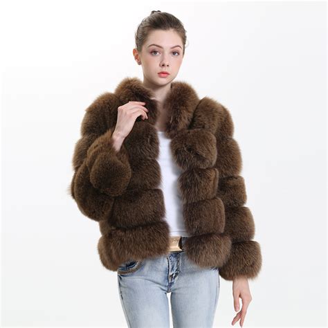 European Fashion Natural Fox Fur Jacket Coat Custom Women Outerwear