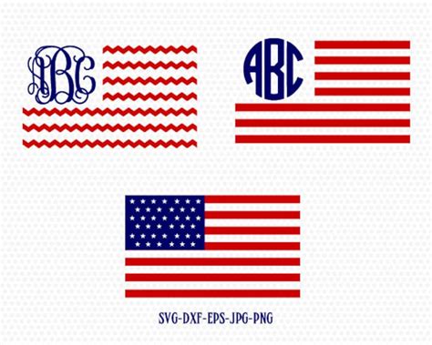 Usa Flag Svg American Flag Svg Patriotic Monogram Svg Etsy
