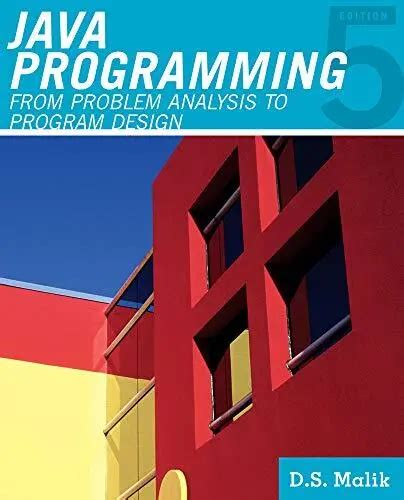 Java Programming From Problem Analysis To Program Design By D S Malik Vg 22 95 Picclick