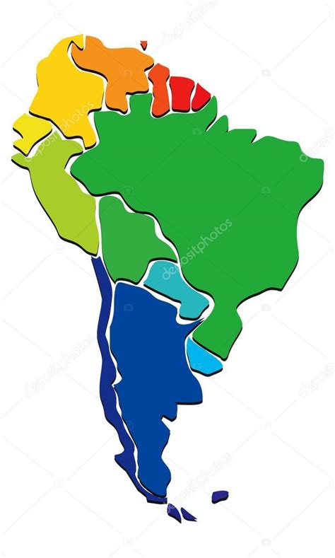 Colorido Mapa Politico Da America Do Sul Vetor E Ilus Vrogue Co