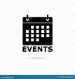 Black Events Logo Calendar Icon Stock Illustration - Illustration of ...