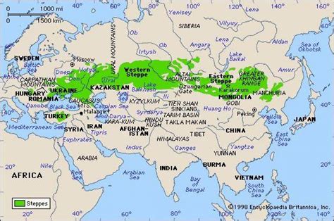 Russian Steppes Map Map Of Russian Steppes Eastern Europe Europe