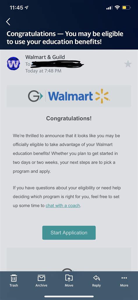 Just Got This Email After My 90th Day Employed At Walmart Today Is