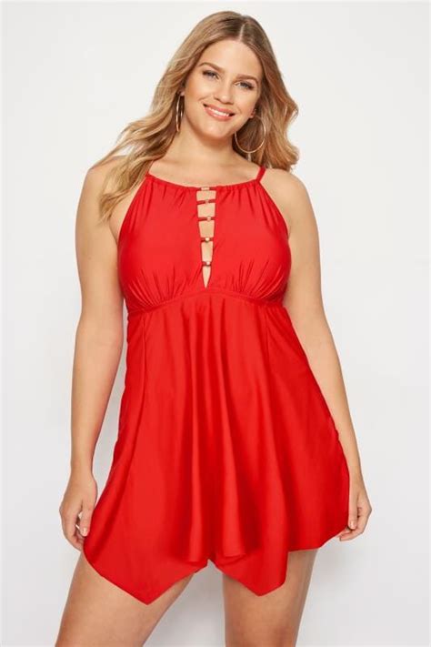 Plus Size Red Beaded Swimdress Sizes 16 To 36 Yours Clothing