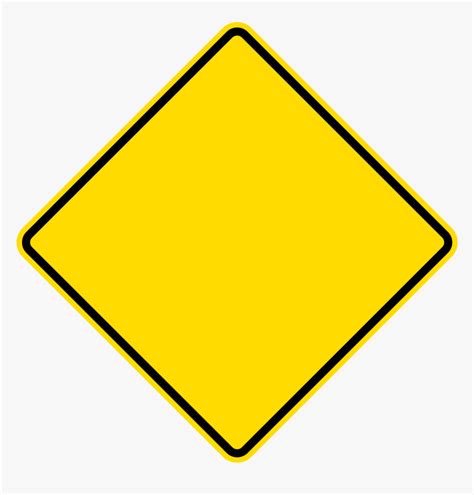 Diamond Warning Sign Blank Yellow Diamond Road Sign Hd Png Download