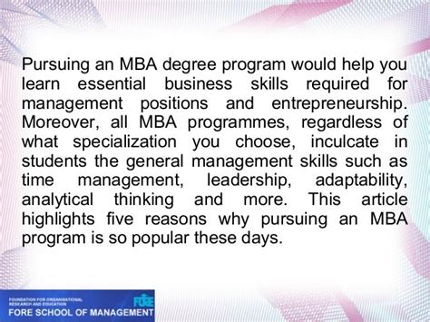 Benefits Of An Mba For Your Career